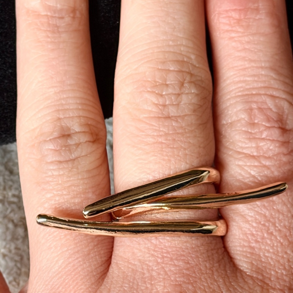 Gold Double Bar Ring